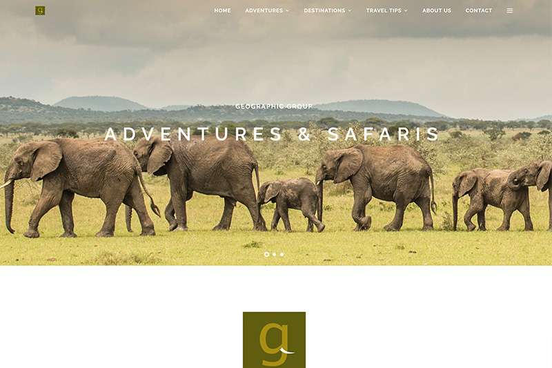 geographic group safari website screenshot